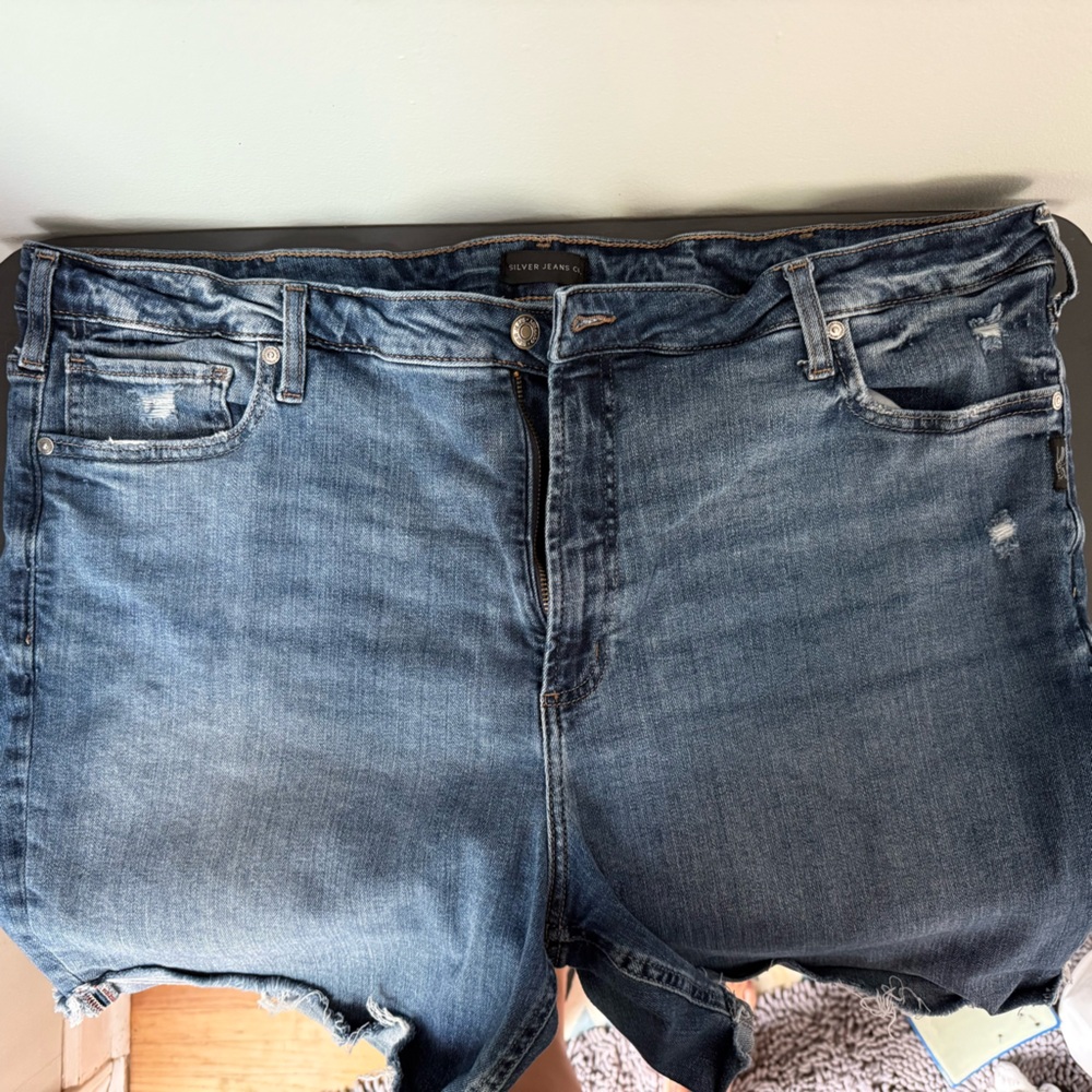 Silver Sure Thing Long Jean short sz 22W